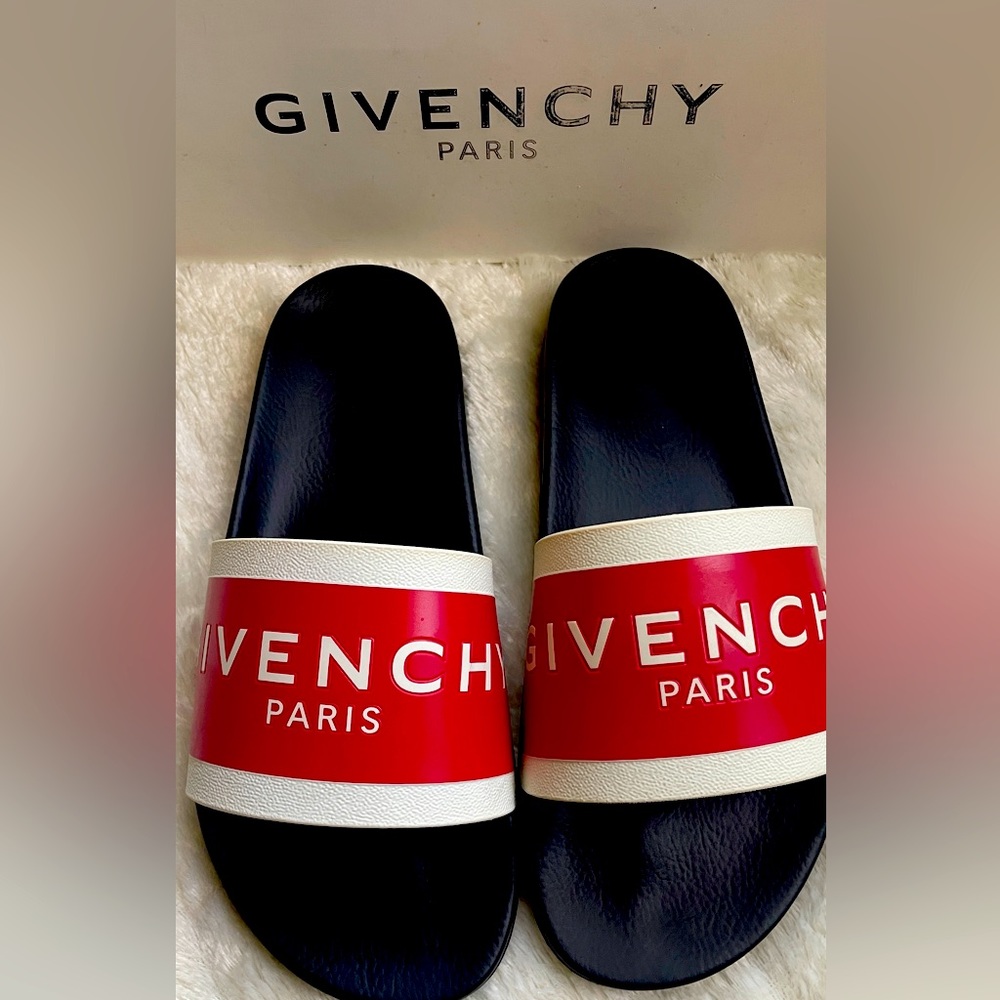 Men’s-authentic with box/cloth shoe bag -Givenchy slides- Europe 43